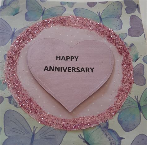 Happy Anniversary Butterfly Glitter Card Etsy