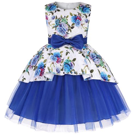 Girls Dress Lace Printing Elegent Princess Dress Kids Dresses For Girls