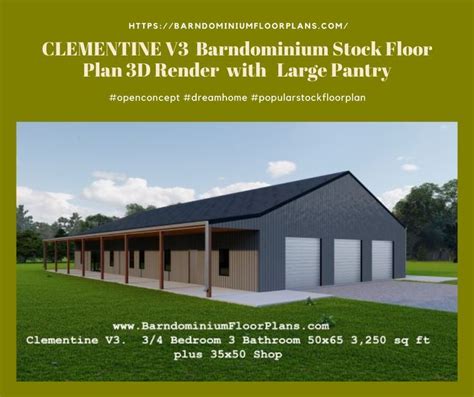 Clementine 50x100 Barndominium Floor Plan Barndominiumfloorplans In