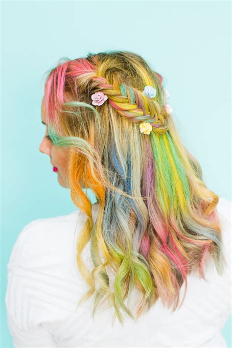 Rainbow Hair Braid Tutorial Bespoke Bride Wedding Blog