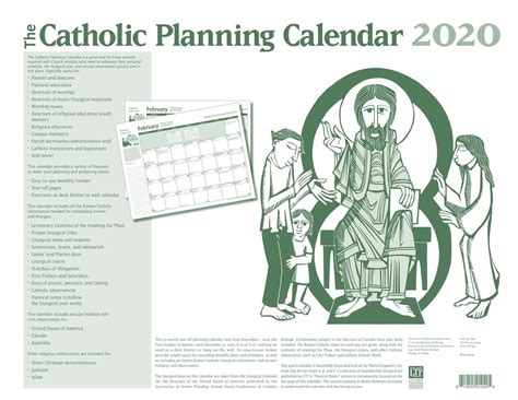 As a result, printable catholic calendar assists folks to maintain a agenda based on their want. Catholic Liturgical Calendar 2019 2020 Free Print ...