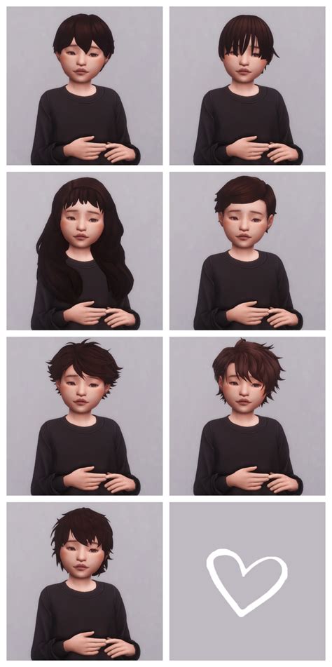 7 Kids Hair Conversions Maytaiii On Patreon Sims 4 Toddler Sims 4