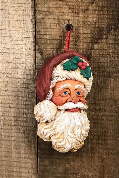 Wood Carving Faces Wood Carving Patterns Wood Carvings Santa Ornaments Wood Ornaments