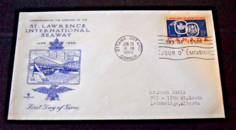 1959 canada stamp scott 387 5 cent fdc st lawrence seaway ebay