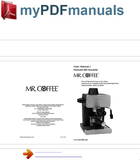 Mrcoffee Espresso Maker Bvmc Ecm260 Users Manual User Mr Coffee