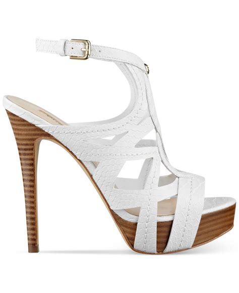 Guess Kaesy Platform Sandals In White Lyst