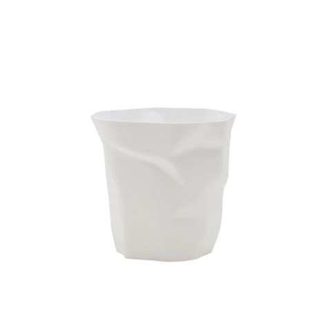 Work out writer's block with these crinkle trash bins and pen holders by john brauer for essey of denmark, which resemble the crushed results of your literary torture. Original Plastic Wastebasket inspired by John Brauer and Essey