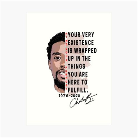"Chadwick Boseman | Find Your Purpose | red" Art Print by ...