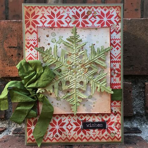 Sewpaperpaint Tim Holtz Snowflake Knit Card For 12 Tags Of Christmas