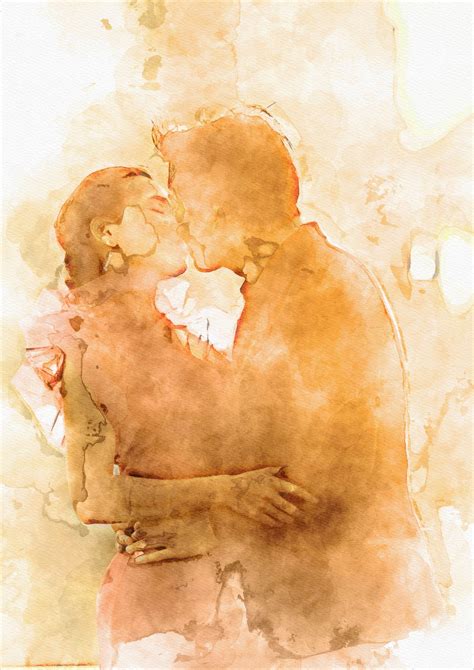 Two Lovers Abstract Watercolour Painting Printable Wall Art Etsy