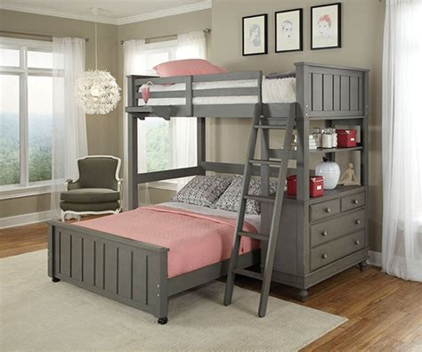 2045 Full Size Loft Bed With Full Size Lower Bed Stone Lakehouse