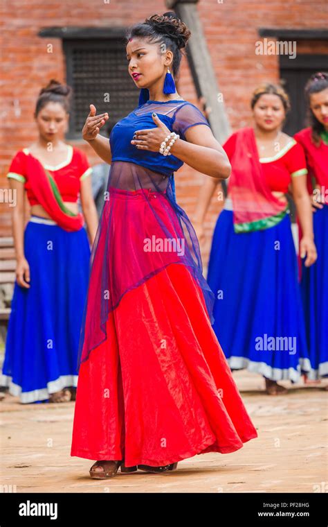 Kathmandunepal Aug 112018 Nepali Dancers Performing For A Cultural