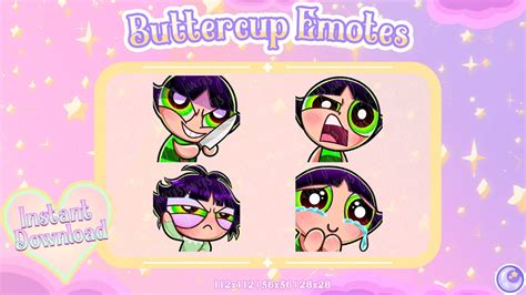 4 Cute Powerpuff Girls Emotes For Twitch Youtube Buttercup Etsy