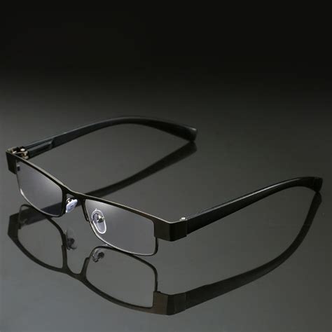 High Quality Rectangle Mens Half Frame Style Blue Film Anti Radiation