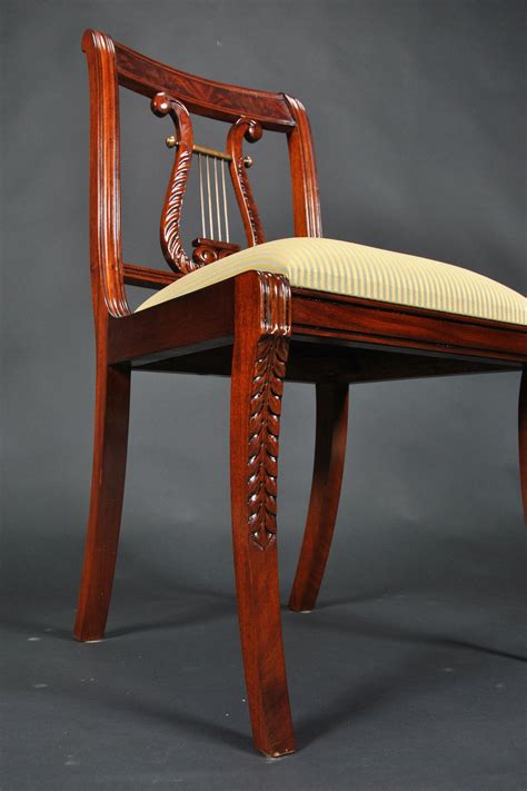 Fiddleback chair back style 4. Lyre Back Dining Room Chairs. Solid Mahogany Schmieg ...