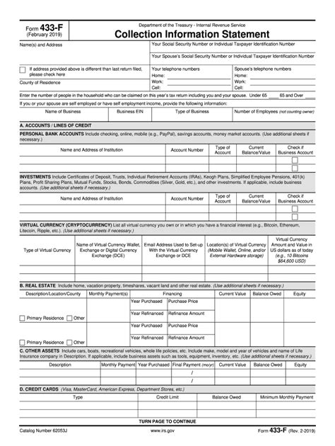 Irs Form 433 D Printable