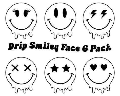 Smiley Face Svg Smiley Svg Drippy Smiley Png Drip Smiley Etsy Singapore
