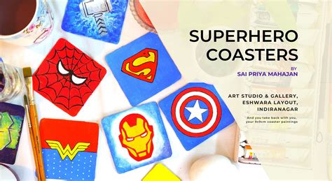 Avengers And Other Superhero Coasters Painting Party