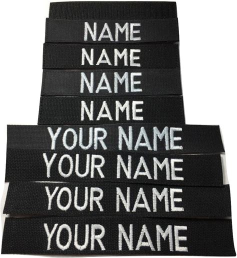 4 Pieces Black Name Tape And Branch Tape With Fastener Or