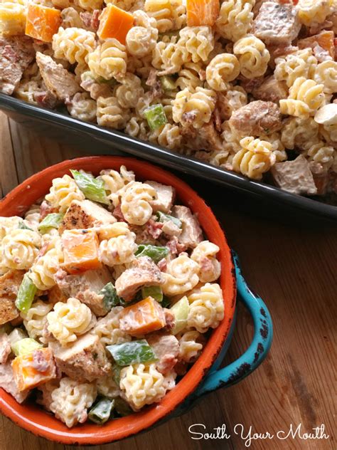 South Your Mouth Chicken Bacon Cheddar Ranch Pasta Salad