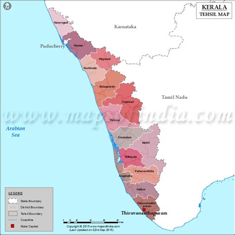 Home » maps » kerala » kerala district map. Kerala Tehsil Map