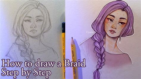 Until you've moved into the coloring stage, it's best to think of the hair as a solid mass. Step by Step - How to draw a Braid - YouTube