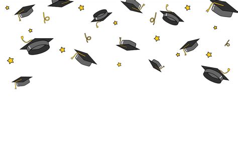 Premium Vector Graduate Caps And Confetti Background