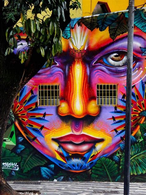 Art Print Poster Photo Graffiti Mural Street Psychedelic Face Nofl0305