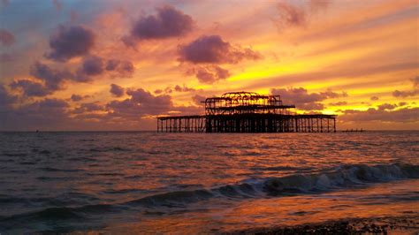 Brighton Pier At Sunset Free Stock Photo Public Domain Pictures