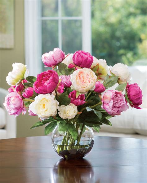 Finish it with streaming silk ribbons that drape down your back. Peony Silk Flower Stems for Casual Decorating at ...