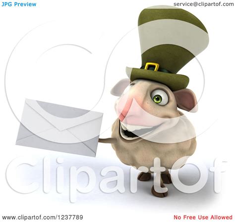 When addressing an envelope, two addresses must be used: Clipart of a 3d CGI Happy Irish Sheep Holding an Envelope - Royalty Free Illustration by Julos ...