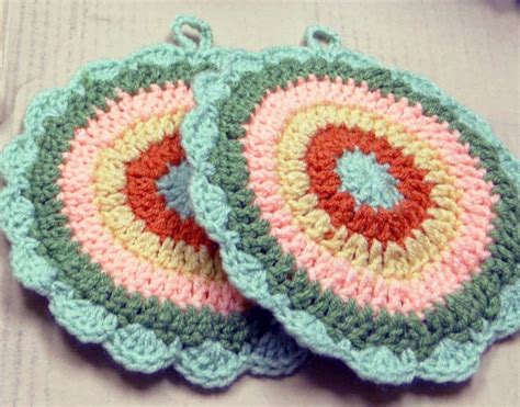 Circular Crochet Potholders Free Patterns Crochet Potholder My Xxx Hot Girl