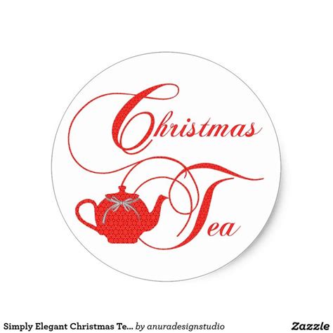 Simply Elegant Christmas Tea Party Classic Round Sticker