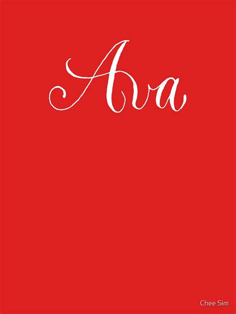 Ava Modern Calligraphy Name Design T Shirt For Sale By Cheesim