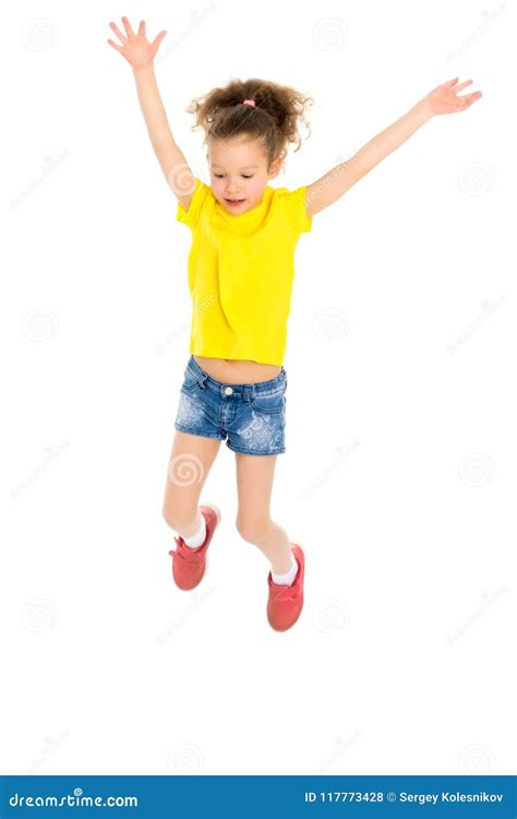 Little Girl Is Jumping Stock Photo Image Of Little 117773428