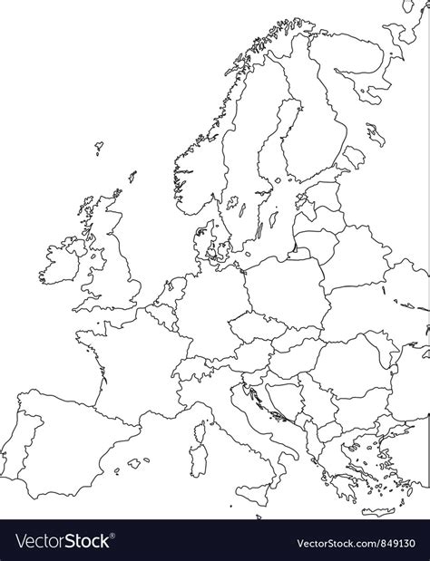 Europe Map Royalty Free Vector Image Vectorstock