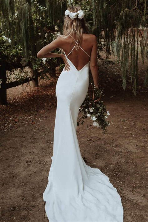 V Neckline Backless Simple Boho Wedding Dresses 2020 On Storenvy