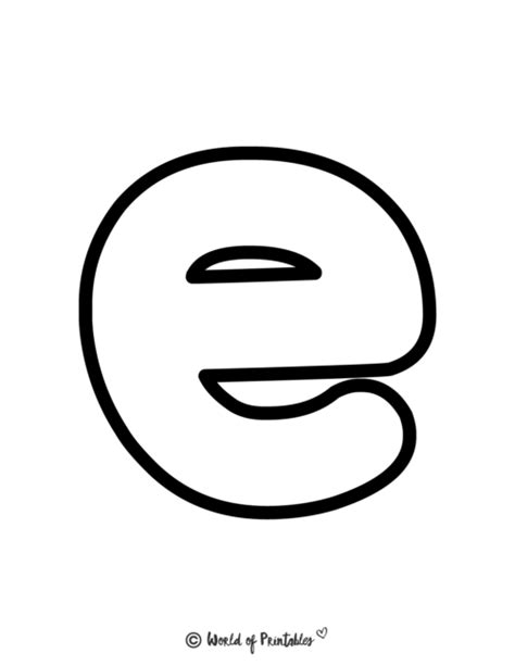 Printable Bubble Letter E Alphabet