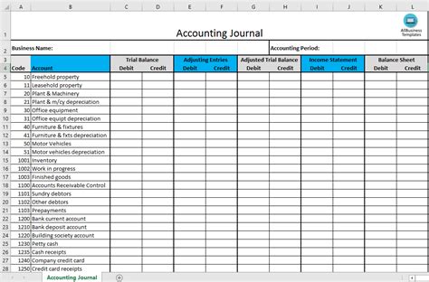 Bookkeeping For A Small Business Template