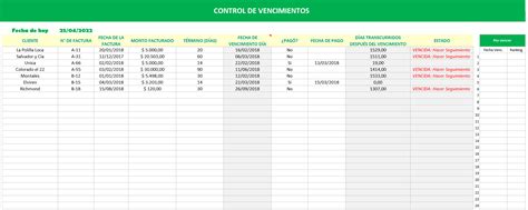 👉 Plantilla Excel Vencimientos Gratis