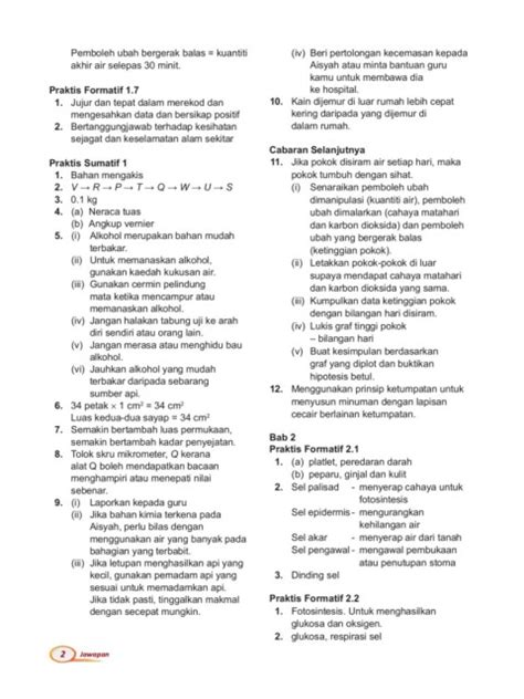 Jawapan Buku Teks Kimia Tingkatan 4 Kssm Bab 4  Jawapan Buku Teks