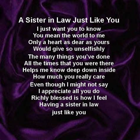 Sister In Law Poems
