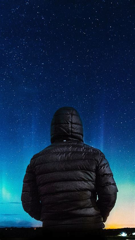 1080x1920 Alone Boy In Hoodie Looking Towards Colorful Sky Iphone 76s