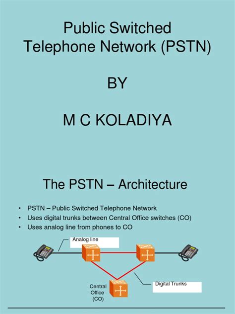 Public Switched Telephone Network Pstn By M C Koladiya Pdf Public