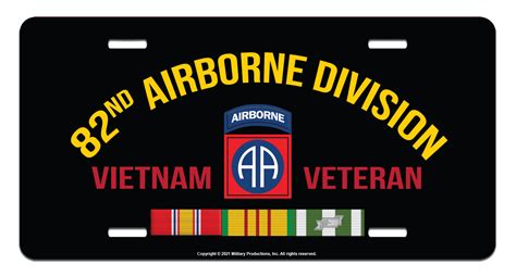 82nd Airborne Division Vietnam Veteran License Plate Vietnam Veteran