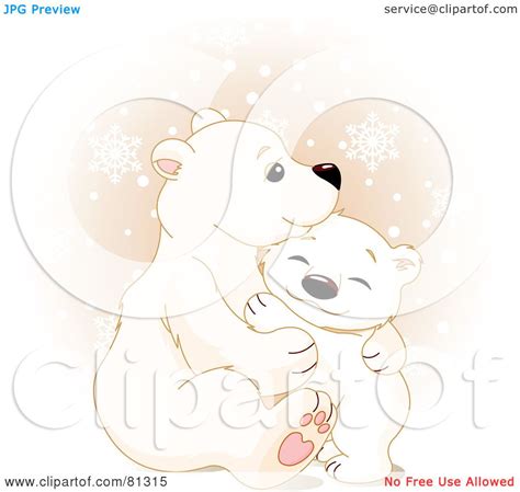 Royalty Free Rf Clipart Illustration Of A Cute Polar Bear Cub Hugging