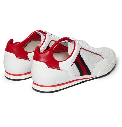 Gucci Leather Tennis Shoes In White For Men Lyst