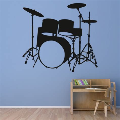 Well, this is a really unique and bold music inspired room with. Drum Kit Wall Sticker Instruments Music Wall Decal Kids ...