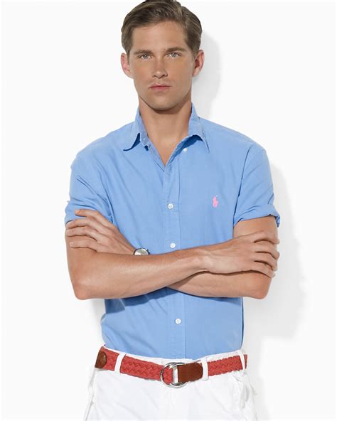 Polo Ralph Lauren Classic Fit Short Sleeved Cotton Button Down Shirt