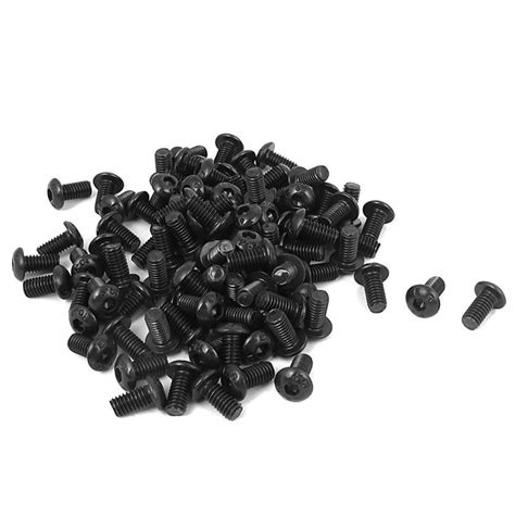 M4 X 8mm Alloy Steel Hex Bolt Socket Head Cap Screws Black 100 Pcsナッツ類